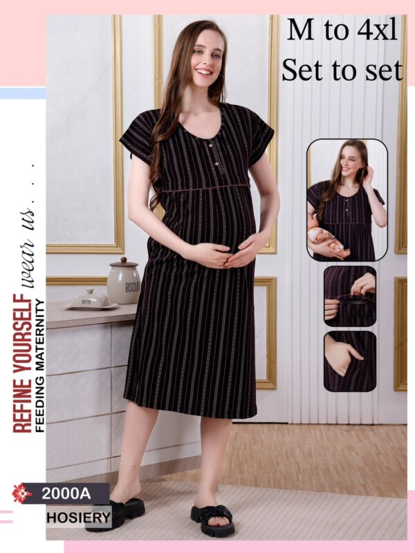 My Fashion Road Pinklabel Women Cotton Printed Short Feeding Nighty – N08 | Buy 1 get 1