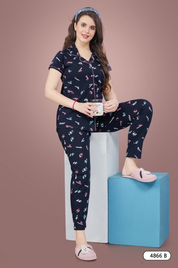 My Fashion Road Pinklabel Women Cotton Printed Nightsuit Pajama Set – N14 | Buy 1 get 1