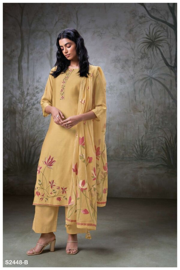 My Fashion Road Ganga Fashion Clayton Premium Designs Bemberg Silk Suits | S2448 – B
