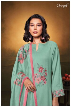 My Fashion Road Ganga Fashion Indali Fancy Indian Cotton Suit | S2556 – A