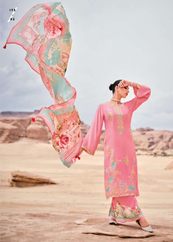 My Fashion Road Varsha In The Stars Fancy Embroidery Work Muslin Suit | ITS – 02