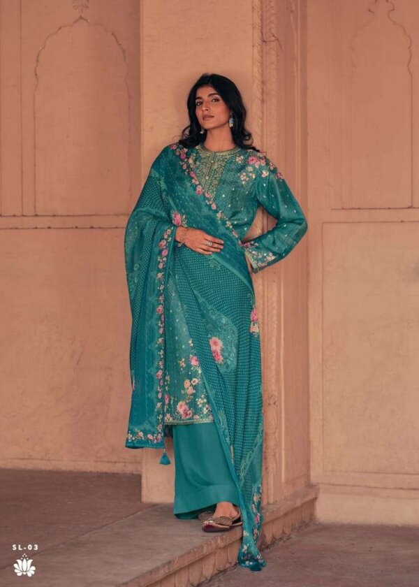 My Fashion Road Varsha Shiloh Designer Russian Silk Partywear Suit | SL – 03