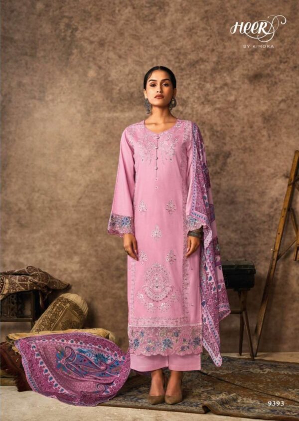 My Fashion Road Kimora Heer Malika Fancy Designer Work Muslin Suit | 9393