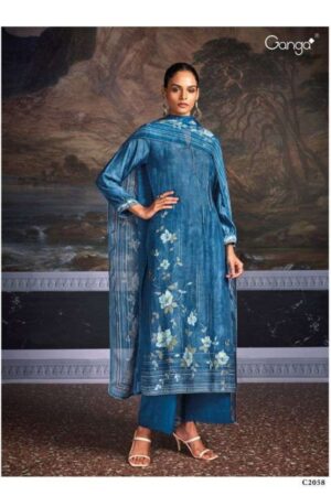 My Fashion Road Ganga Fashion Alfaz Premium Designs Jacquard Silk Suit | C2058