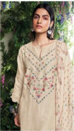 My Fashion Road Ganga Fashion Sharvi Fancy Linen Cotton Ladies Suit | C1974