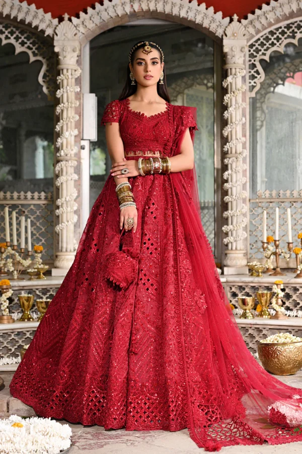 My Fashion Road Qalamkar Wedding Formals | Bridal Collection 2024 | RF-01 | Red Lehenga
