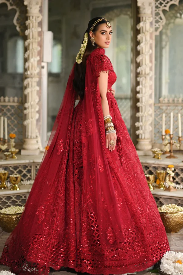 My Fashion Road Qalamkar Wedding Formals | Bridal Collection 2024 | RF-01 | Red Lehenga