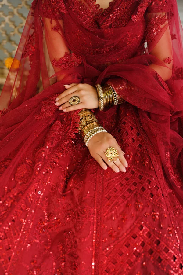 My Fashion Road Qalamkar Wedding Formals | Bridal Collection 2024 | RF-01 | Red Lehenga