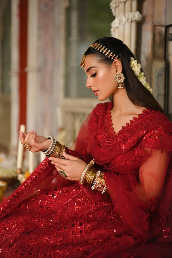 My Fashion Road Qalamkar Wedding Formals | Bridal Collection 2024 | RF-01 | Red Lehenga