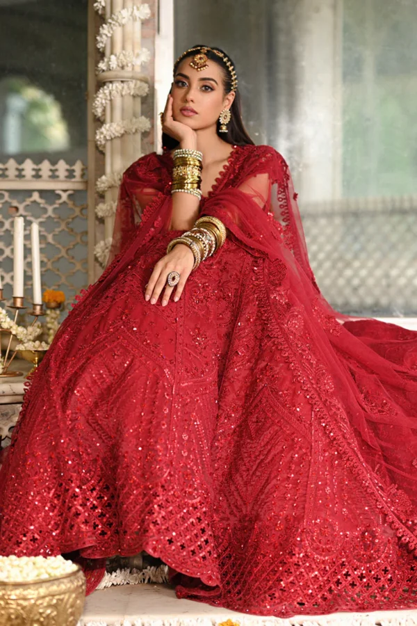 My Fashion Road Qalamkar Wedding Formals | Bridal Collection 2024 | RF-01 | Red Lehenga
