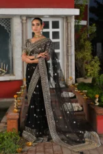 My Fashion Road Qalamkar Wedding Formals | Bridal Collection 2024 | RF-08 | Black Saree