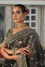 My Fashion Road Qalamkar Wedding Formals | Bridal Collection 2024 | RF-08 | Black Saree