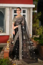 My Fashion Road Qalamkar Wedding Formals | Bridal Collection 2024 | RF-08 | Black Saree