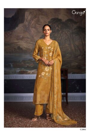 My Fashion Road Ganga Fashion Alfaz Premium Designs Jacquard Silk Suit | C2061