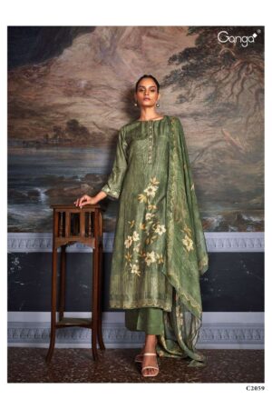 My Fashion Road Ganga Fashion Alfaz Premium Designs Jacquard Silk Suit | C2059