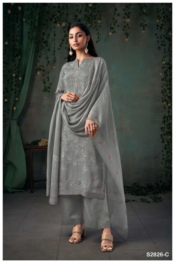 My Fashion Road Ganga Fashion Cecilia Exclusive Muslin Silk Dress | S2826 – C