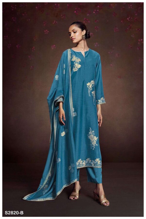 My Fashion Road Ganga Fashion Diwata Premium Style Jacquard Silk Dress | S2820 – B