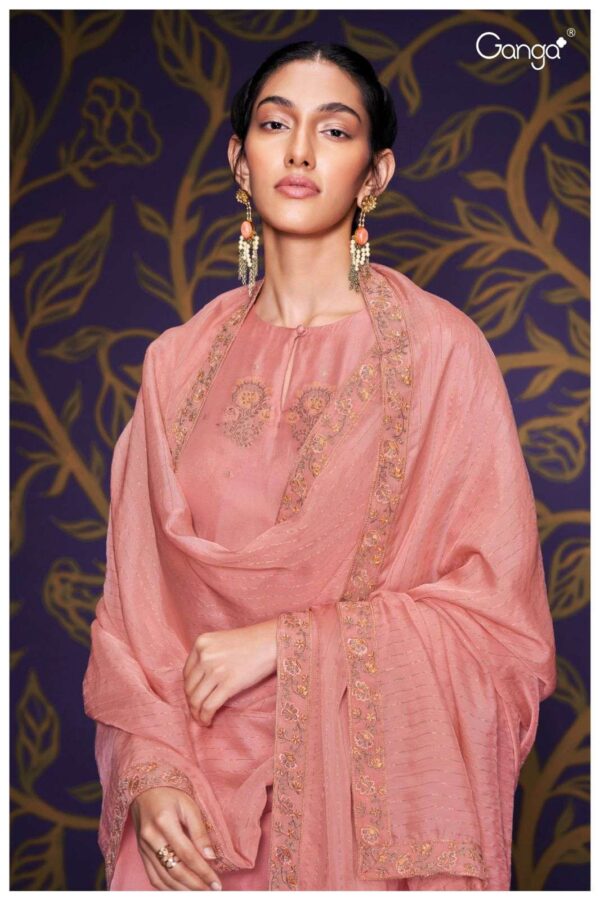 My Fashion Road Ganga Fashion Everlee Designer Organza Jacquard Ladies Suit | S2630 – C