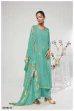 My Fashion Road Ganga Fashion Hanika Designer Bemberg Silk Suit | S2482 – C