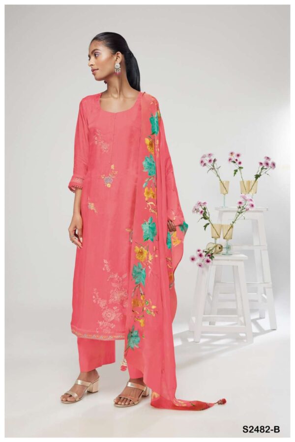 My Fashion Road Ganga Fashion Hanika Designer Bemberg Silk Suit | S2482 – B