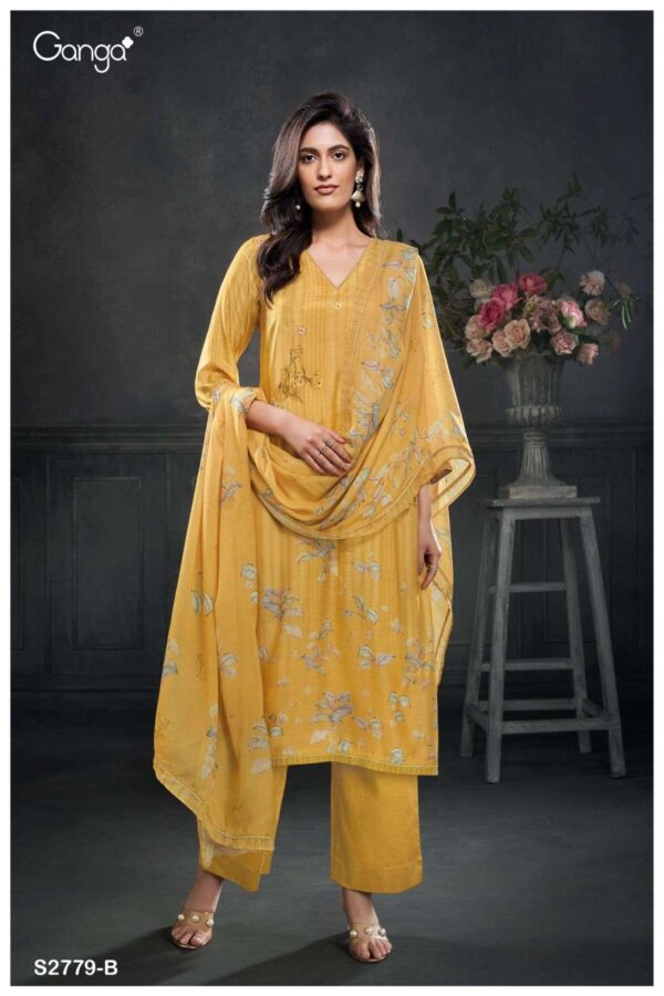 My Fashion Road Ganga Fashion Jessalyn Bemberg Silk Fancy Ladies Suit | S2779 – B