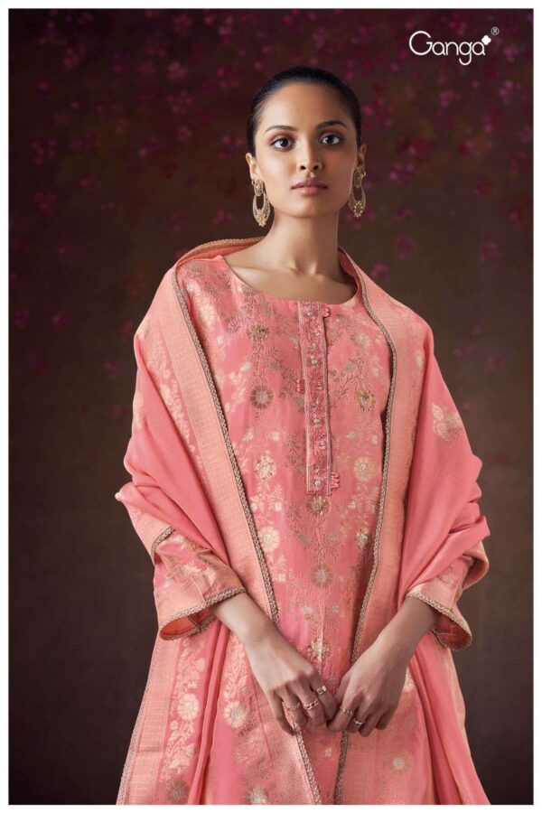 My Fashion Road Ganga Fashion Nadya Partywear Jacquard Silk Designer Dress | S2837-A