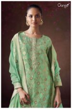My Fashion Road Ganga Fashion Nadya Partywear Jacquard Silk Designer Dress | S2837- C