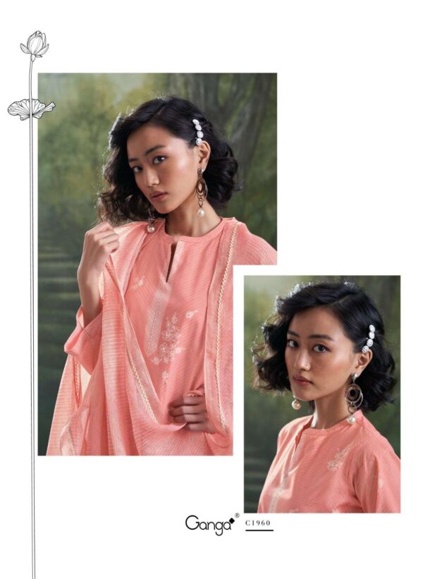 My Fashion Road Ganga Fashion Nihira Fancy Handwork Linen Cotton Suit | C1960