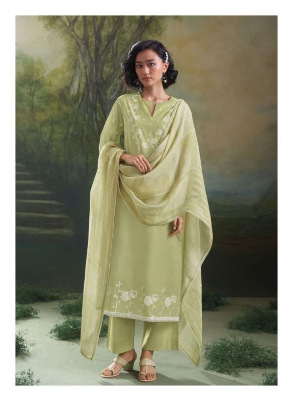 My Fashion Road Ganga Fashion Nihira Fancy Handwork Linen Cotton Suit | C1959