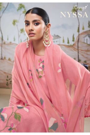 My Fashion Road Ganga Fashion Nyssa Tradition Wear Fancy Bemberg Silk Suit – C1833