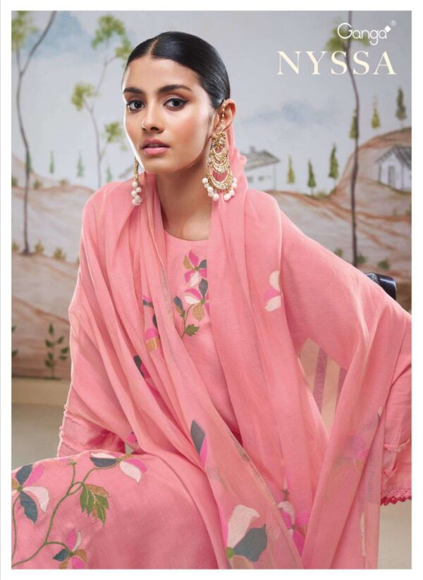 My Fashion Road Ganga Fashion Nyssa Tradition Wear Fancy Bemberg Silk Suit – C1833