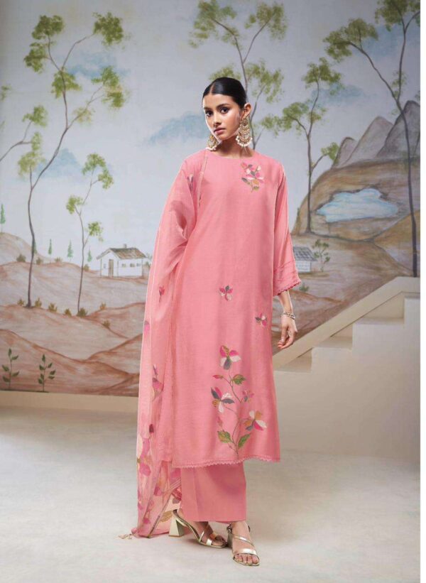 My Fashion Road Ganga Fashion Nyssa Tradition Wear Fancy Bemberg Silk Suit – C1833