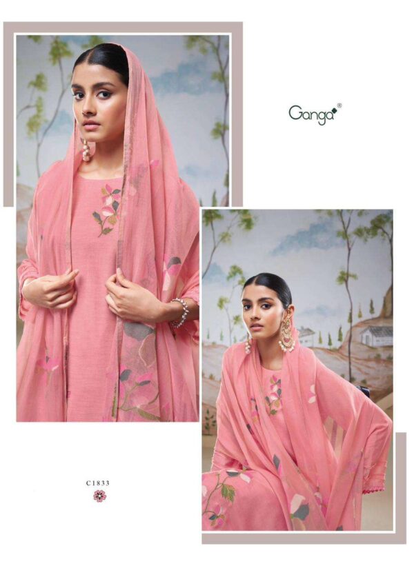 My Fashion Road Ganga Fashion Nyssa Tradition Wear Fancy Bemberg Silk Suit – C1833