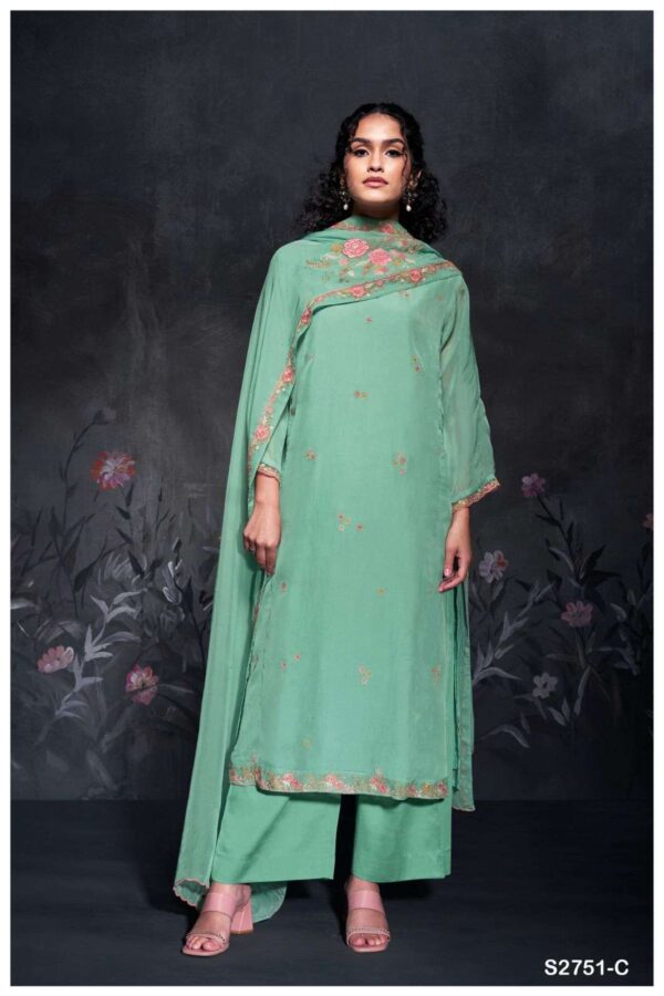 My Fashion Road Ganga Fashion Pravi Ladies Wear Organa Silk Dress | S2751 – C