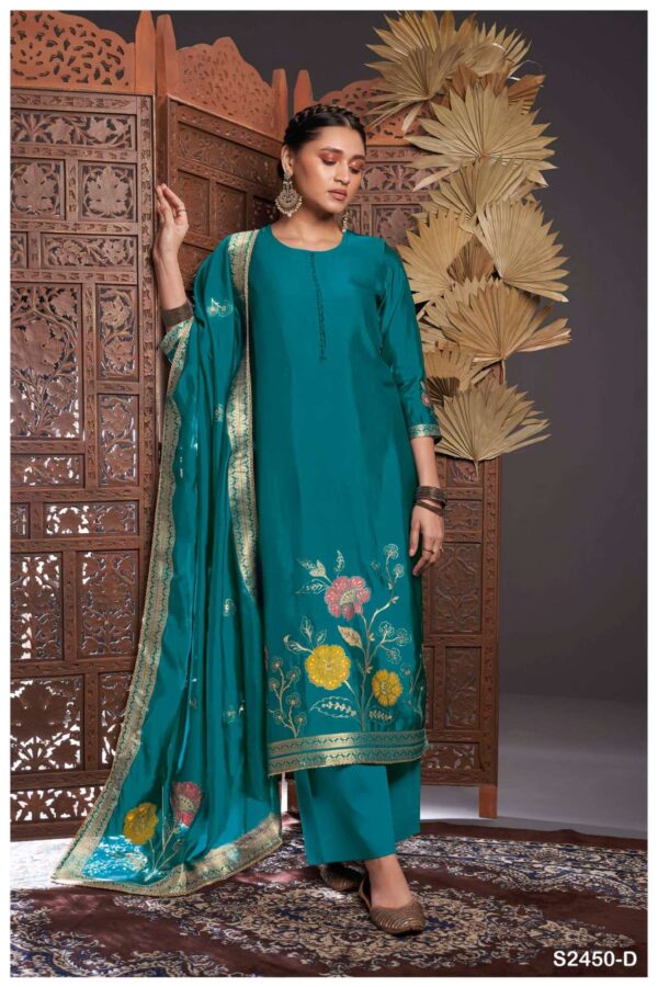 My Fashion Road Ganga Fashion Salima Designer Silk Jacquard Suit | S2450 – D