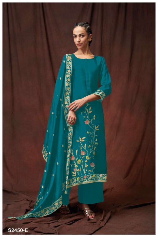 My Fashion Road Ganga Fashion Salima Designer Silk Jacquard Suit | S2450 – E