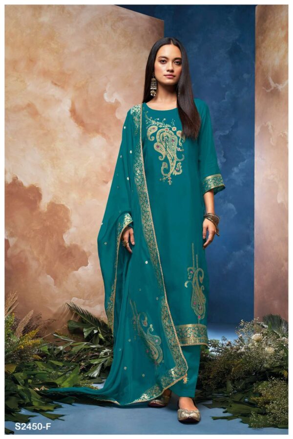 My Fashion Road Ganga Fashion Salima Designer Silk Jacquard Suit | S2450 – F