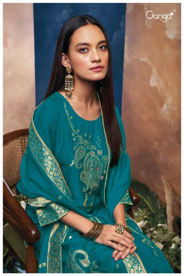 My Fashion Road Ganga Fashion Salima Designer Silk Jacquard Suit | S2450 – F