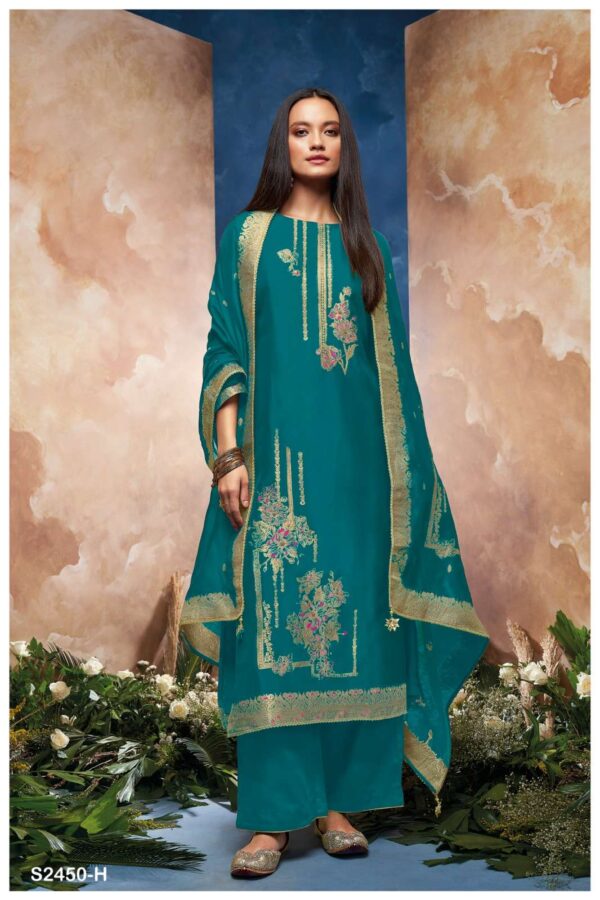 My Fashion Road Ganga Fashion Salima Designer Silk Jacquard Suit | S2450 – H