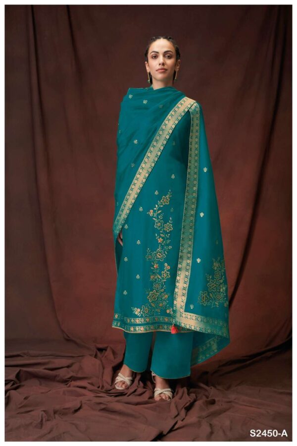 My Fashion Road Ganga Fashion Salima Designer Silk Jacquard Suit | S2450 – A
