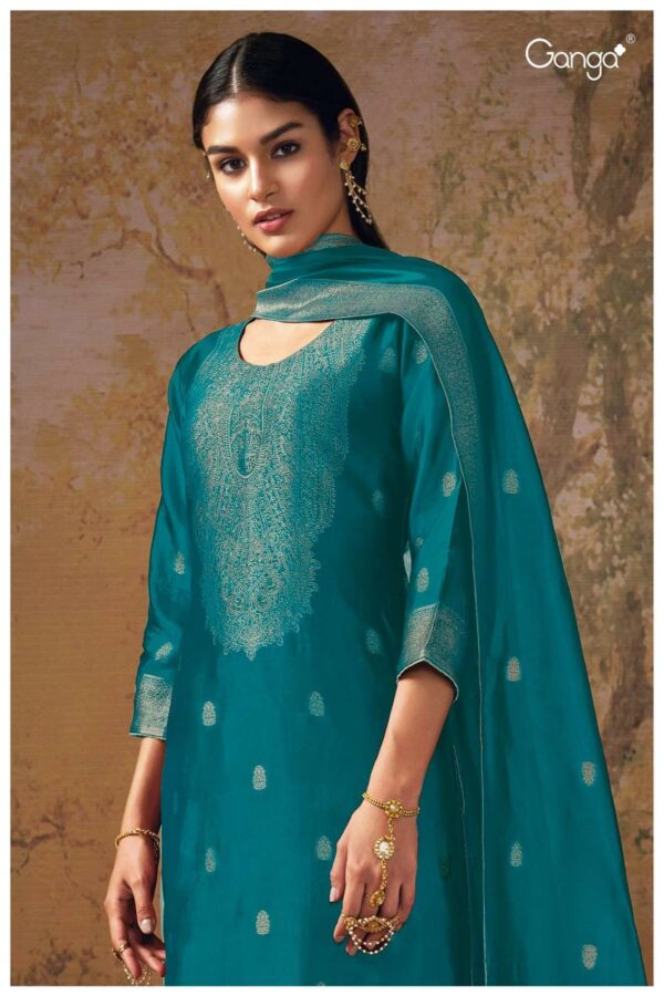 My Fashion Road Ganga Fashion Salima Designer Silk Jacquard Suit | S2450 – B