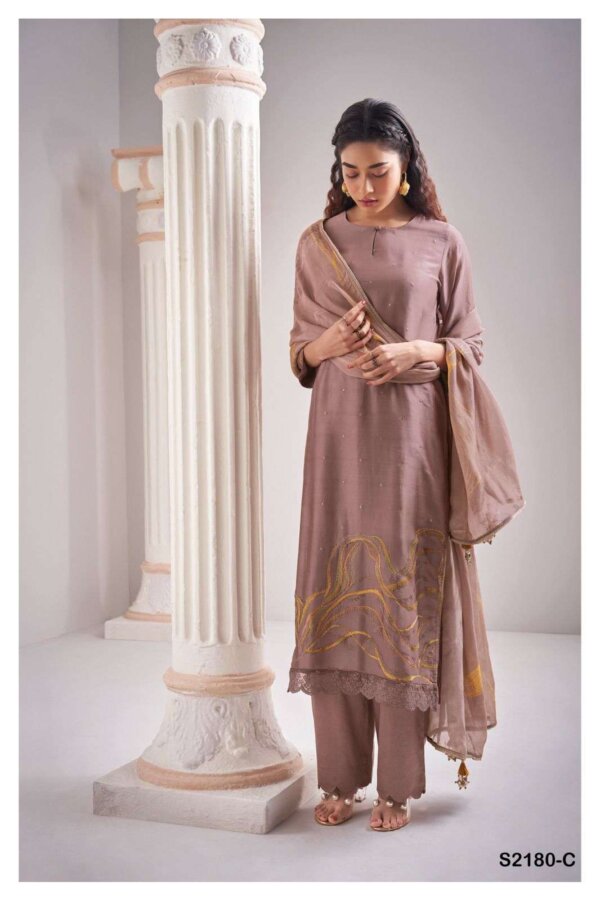 My Fashion Road Ganga Fashion Sawyer Fancy Bemberg Silk Latest Design Suit | S2180 – C