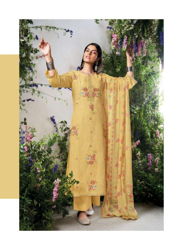 My Fashion Road Ganga Fashion Sharvi Fancy Linen Cotton Ladies Suit | C1977