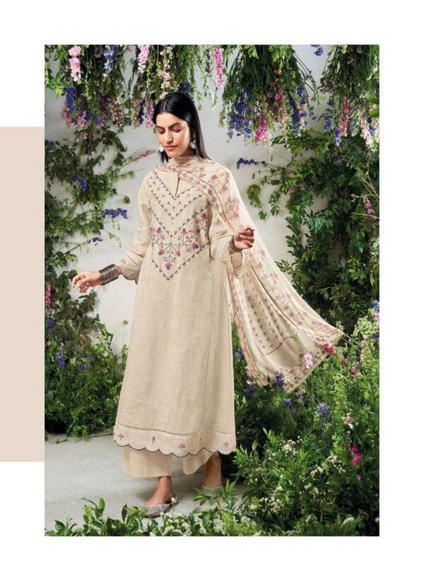 My Fashion Road Ganga Fashion Sharvi Fancy Linen Cotton Ladies Suit | C1974