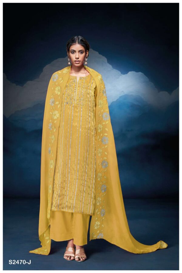 My Fashion Road Ganga Fashion Theodora Fancy Organza Pattern Designer Suit | S2470 – J