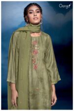 My Fashion Road Ganga Fashion Zayla Fancy Bemberg Silk Suit | S2565 – D