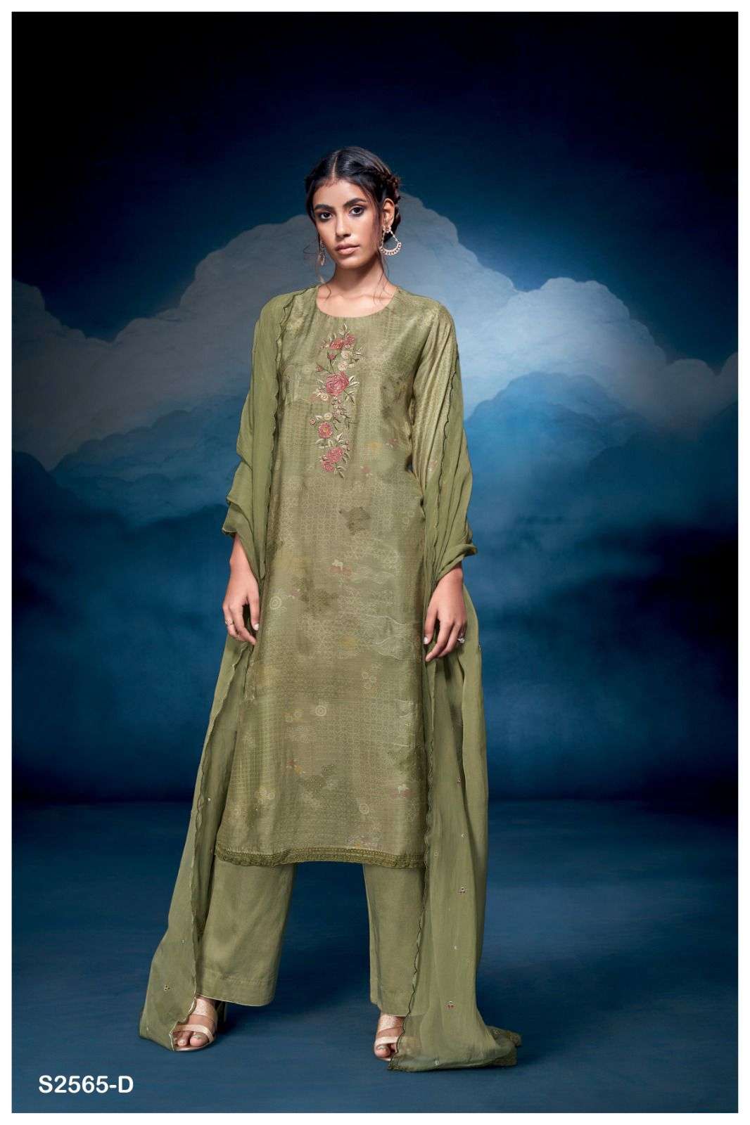 My Fashion Road Ganga Fashion Zayla Fancy Bemberg Silk Suit | S2565 – D My Fashion Road Ganga Fashion Zayla Fancy Bemberg Silk Suit | S2565 – D