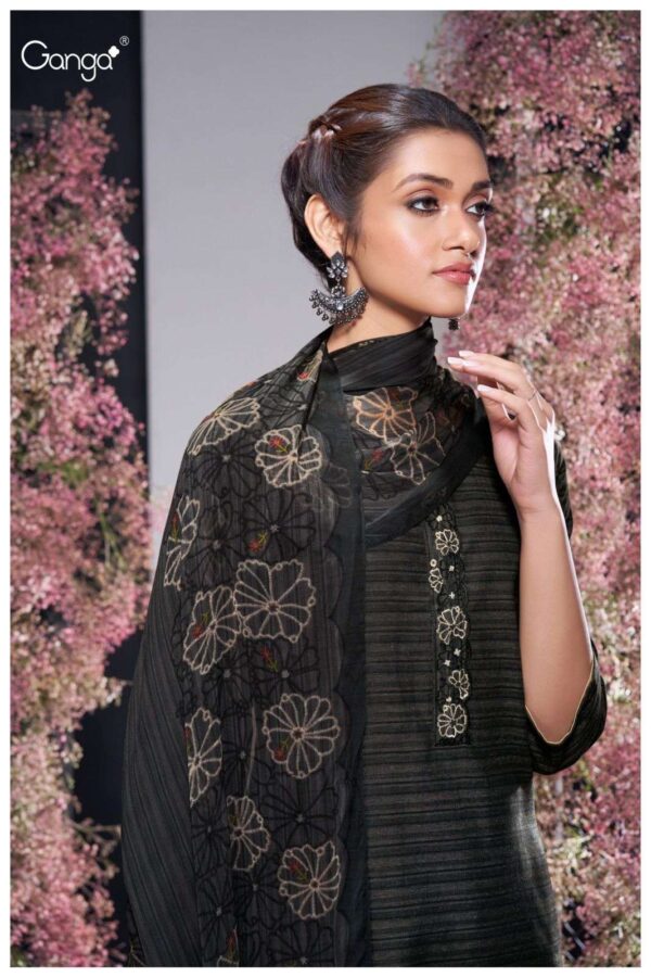 My Fashion Road Ganga Fashion Zhen Premium Woven Pattern Exclusive Suit | S2712 – B