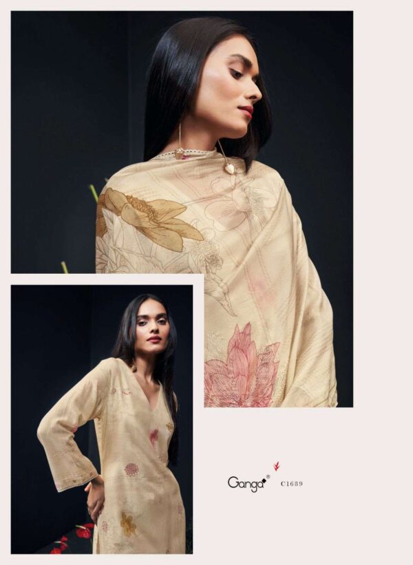 My Fashion Road Ganga Zanera Branded Premium Designs Silk Occasion Wear Dress | C1689