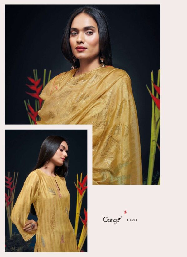 My Fashion Road Ganga Zanera Branded Premium Designs Silk Occasion Wear Dress | C1694